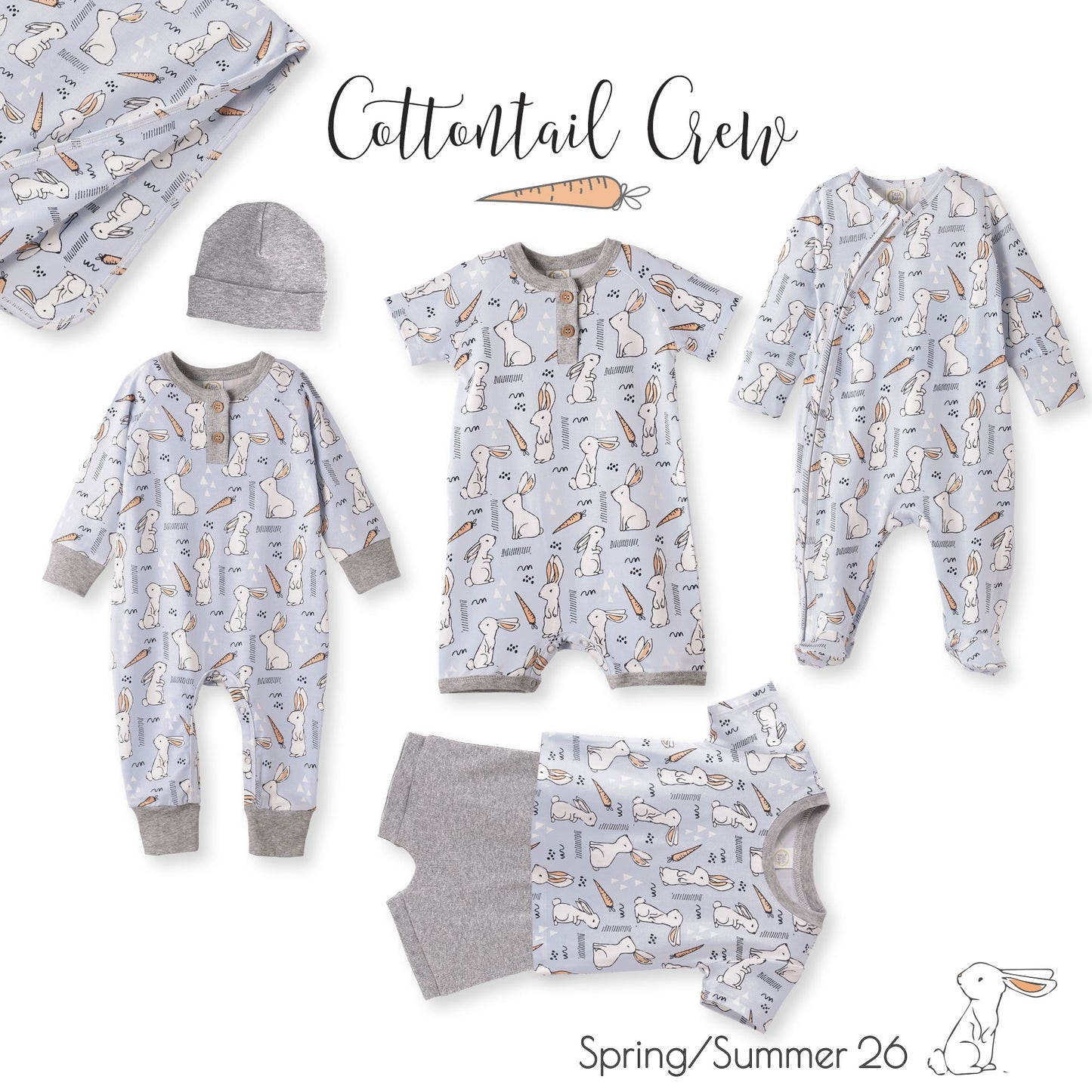 Cottontail Crew Bamboo Henley Easter Romper for Baby