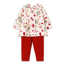 Load image into Gallery viewer, Girls&#39; Christmas Tunic Set – Bamboo Holiday Outfit Set - Noel
