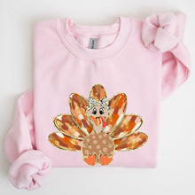 Load image into Gallery viewer, Thanksgiving Turkey, Orange, Cute, Painted, Autumn, Fall Sweatshirt
