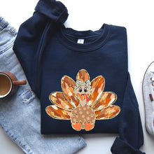 Load image into Gallery viewer, Thanksgiving Turkey, Orange, Cute, Painted, Autumn, Fall Sweatshirt

