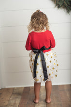 Load image into Gallery viewer, Santa Gold Dot Tulle Dress
