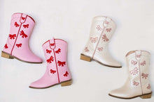 Load image into Gallery viewer, Cowgirl Red + Pink Bow Boots
