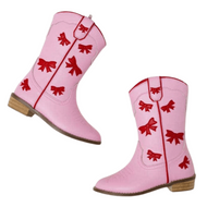 Cowgirl Red + Pink Bow Boots