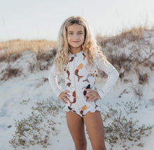 Load image into Gallery viewer, Mia White Mermaid Zip Swimsuit
