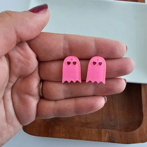 Ghost Studs - Pink Glitter - Image #5