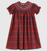 Load image into Gallery viewer, Preorder ETA 8/15-9/15-Red Christmas Plaid Smocked Bishop Dress - Image #1
