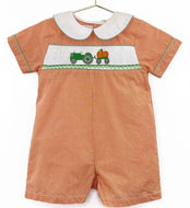 Smocked Pumpkin Boy Romper - Image #1