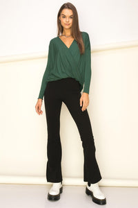 Enticing Endeavors Long Sleeve Surplice Top