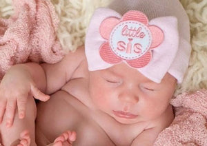 Pink Little Sis Newborn Hat - Image #1