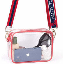 Load image into Gallery viewer, Bridget Clear Purse with Reversible Patterned Shoulder Straps - Image #10
