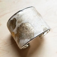 Hair Gold and Cream Metallic Cuff Bangle Bracelet - Image #1