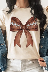 Coquette Football Bow Graphic T Shirts - Image #7