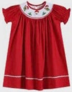 Red Santa and Reindeer Bishop dress - Image #1