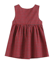 Load image into Gallery viewer, Red Plaid Santa Bow Sleeveless Babydoll Dress - Image #2
