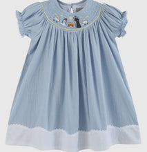 Load image into Gallery viewer, Preorder 8/15-9/15-Light Blue Nativity Smocked Bishop - Image #1
