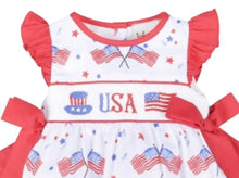 Load image into Gallery viewer, Patriotic Smocked Baby Bubble - Image #1
