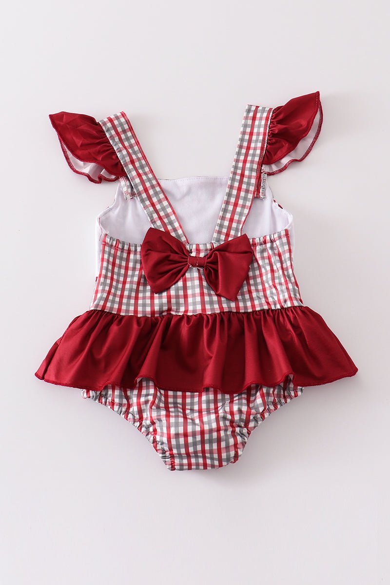 Alabama elephant embroidery girl one - piece swimsuit - Abbies Place