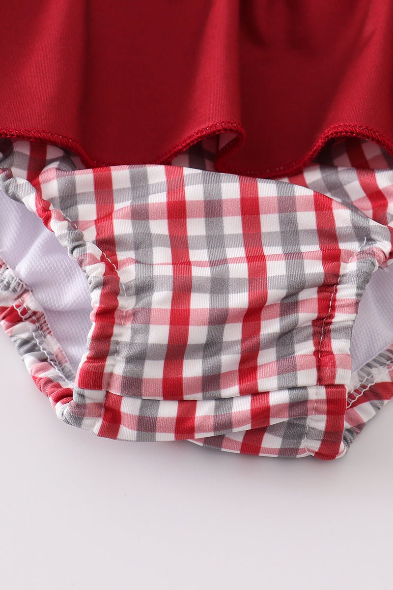 Alabama elephant embroidery girl one - piece swimsuit - Abbies Place