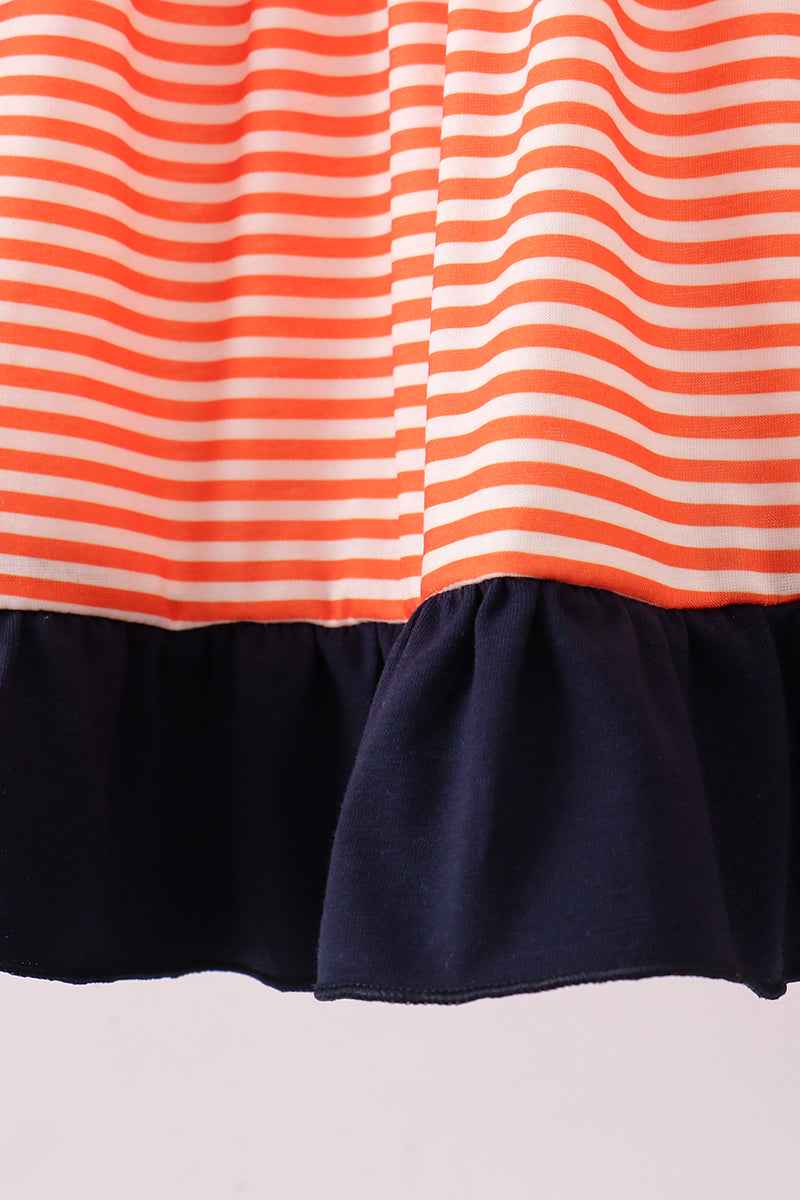 Auburn embroidery ruffle stripe dress - Abbies Place