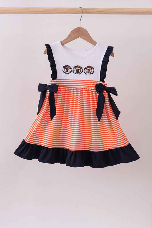 Auburn embroidery ruffle stripe dress - Abbies Place