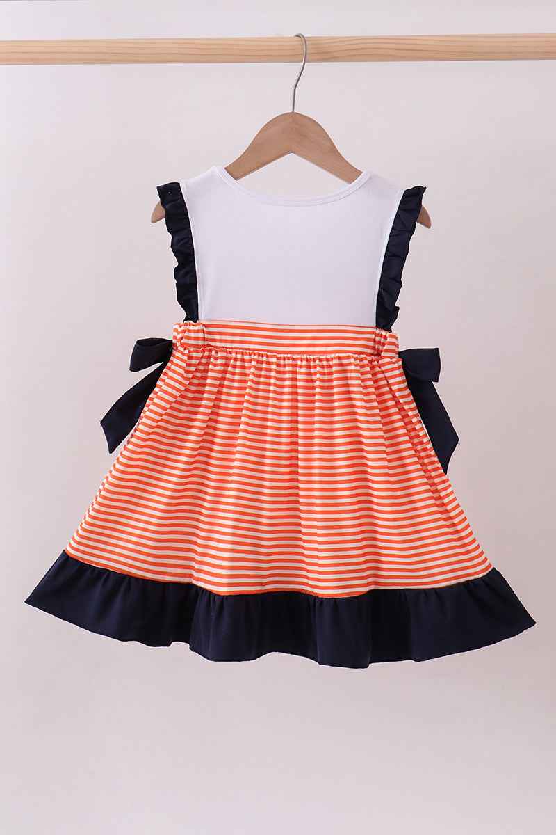 Auburn embroidery ruffle stripe dress - Abbies Place