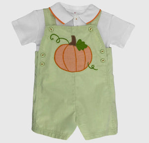 Pumpkin Applique Shortalls - Image #1