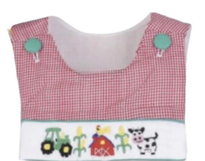 Tractor and Farm Animals Smocked
Shortalls - Image #1