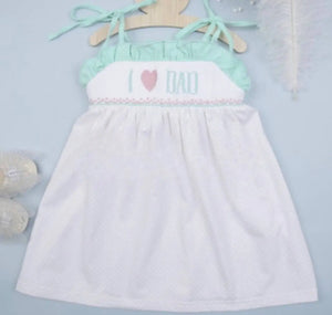 I Love Dad Smocked Girl Sundress - Image #1