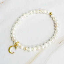 Load image into Gallery viewer, Freshwater Pearl Initial Charm Bracelet - Image #8
