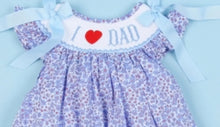 Load image into Gallery viewer, I Love Dad Floral Smocked Dress - Image #4
