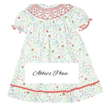 Load image into Gallery viewer, Christmas Floral Printed Smocked Dress - Image #1
