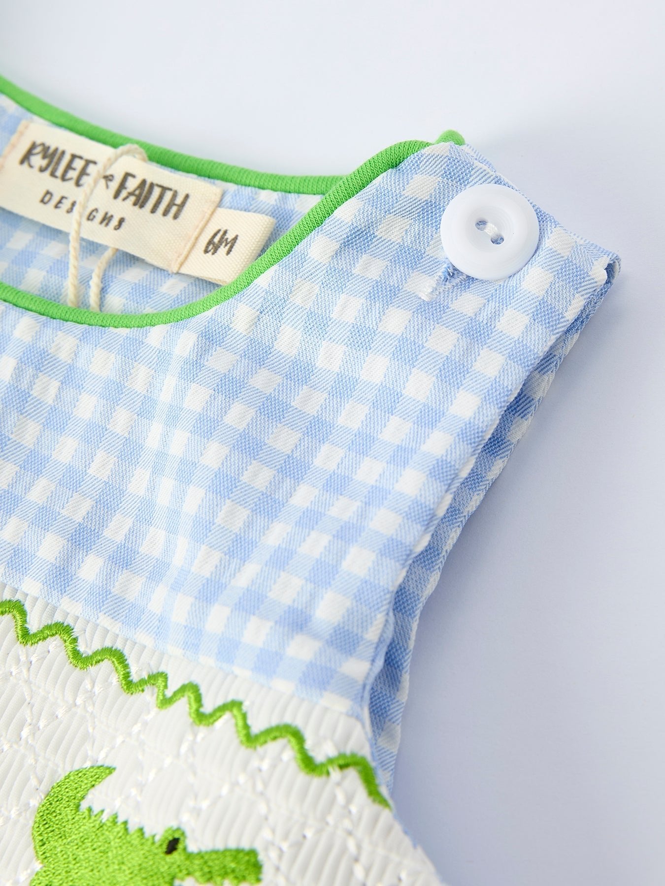 Baby Boys Summer Crocodile Embroidered Smocked Romper - Abbies Place