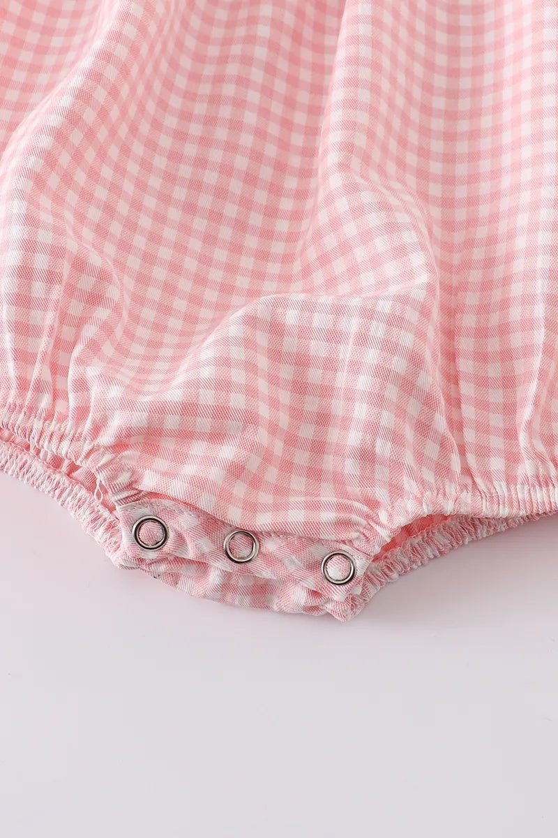 Baby Girls Strawberry Plaid Smocked Romper - Abbies Place