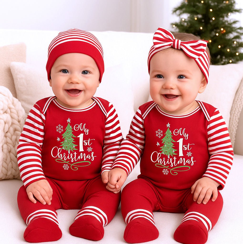 Baby's "My 1st Christmas" Cotton Romper - Abbies Place