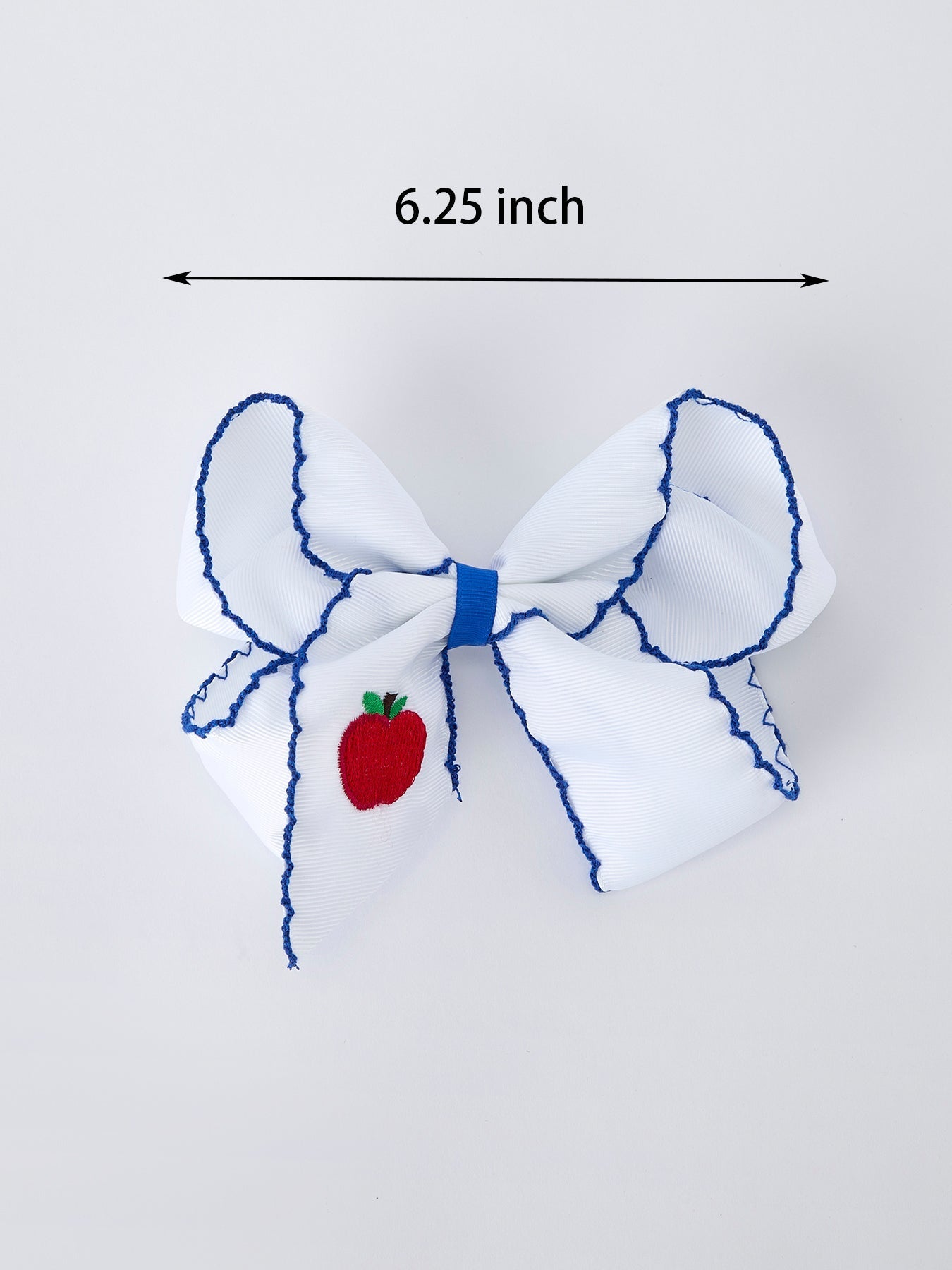 Back to School Apple Bow Hair Clip 6.25 Inch - Abbies Place