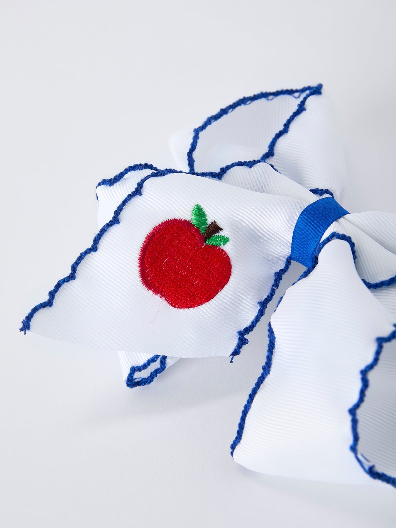 Back to School Apple Bow Hair Clip 6.25 Inch - Abbies Place