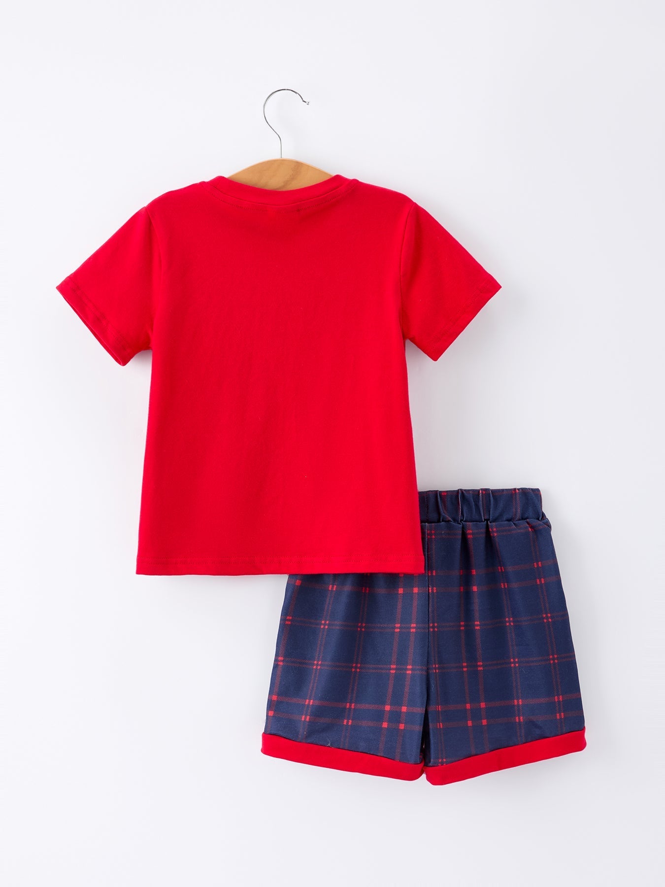 Back To School Apple Boys Set Plaid Shorts - Abbies Place