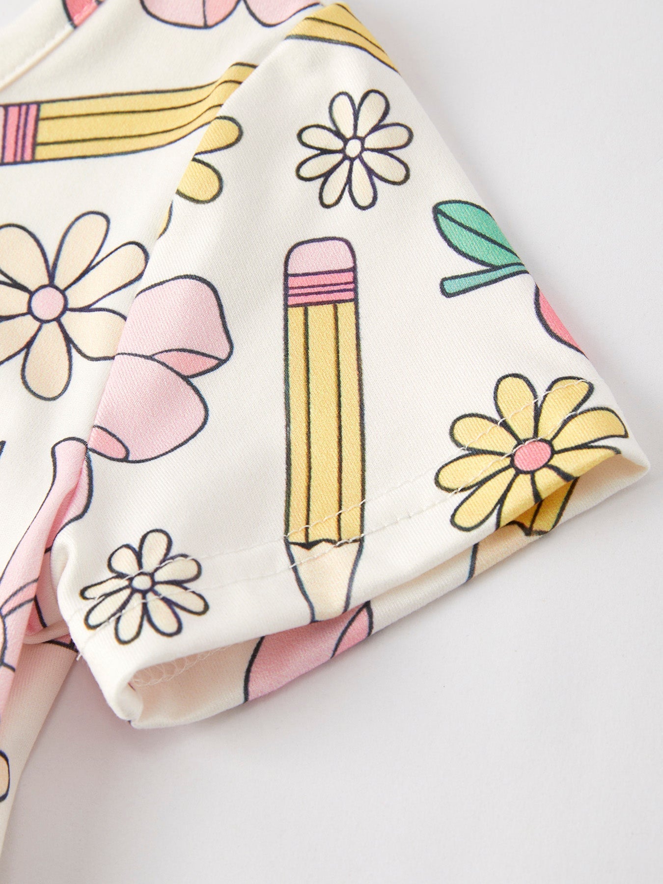 Back to School Apple, Pencil, and Floral Print Girls Dress - Abbies Place
