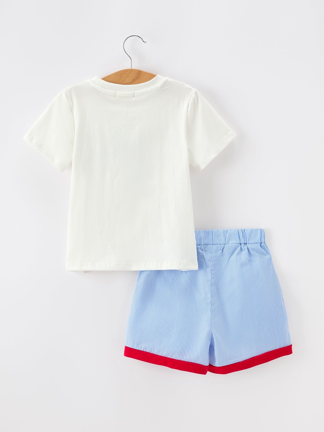Back To School Apple Pencil Embroidery Boy Top Shorts Set - Abbies Place