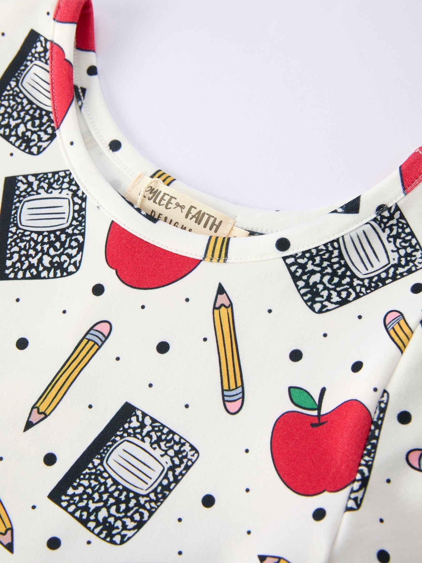 Back to School Apple Pencil Print Girls Dress - Abbies Place