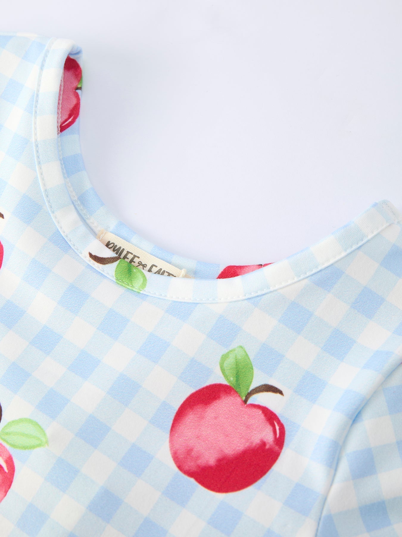 Back to School Apple Plaid Girls Dress Short Sleeve - Abbies Place