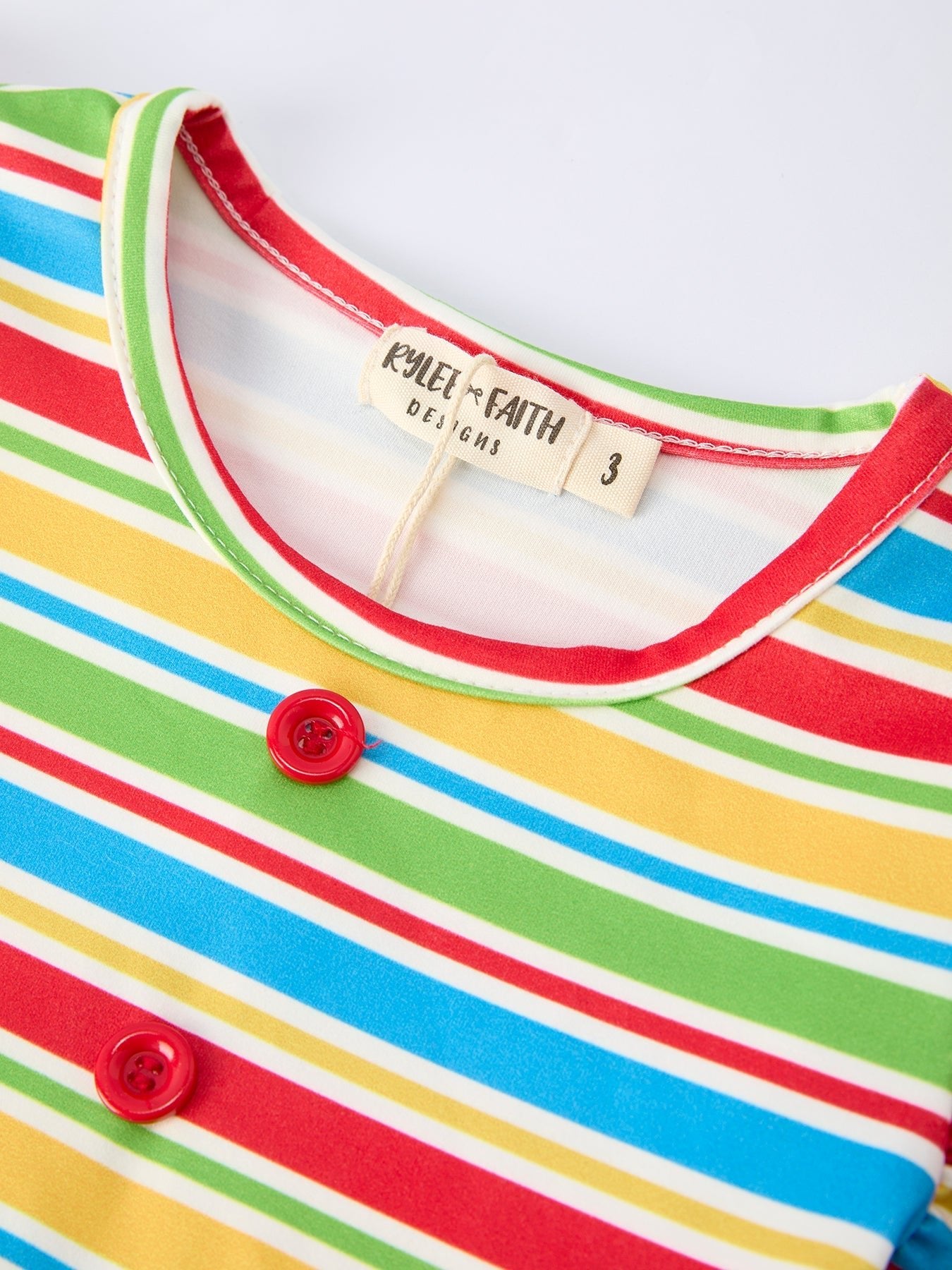 Back to School Apple Stripe Girls Ruffle Dress - Abbies Place