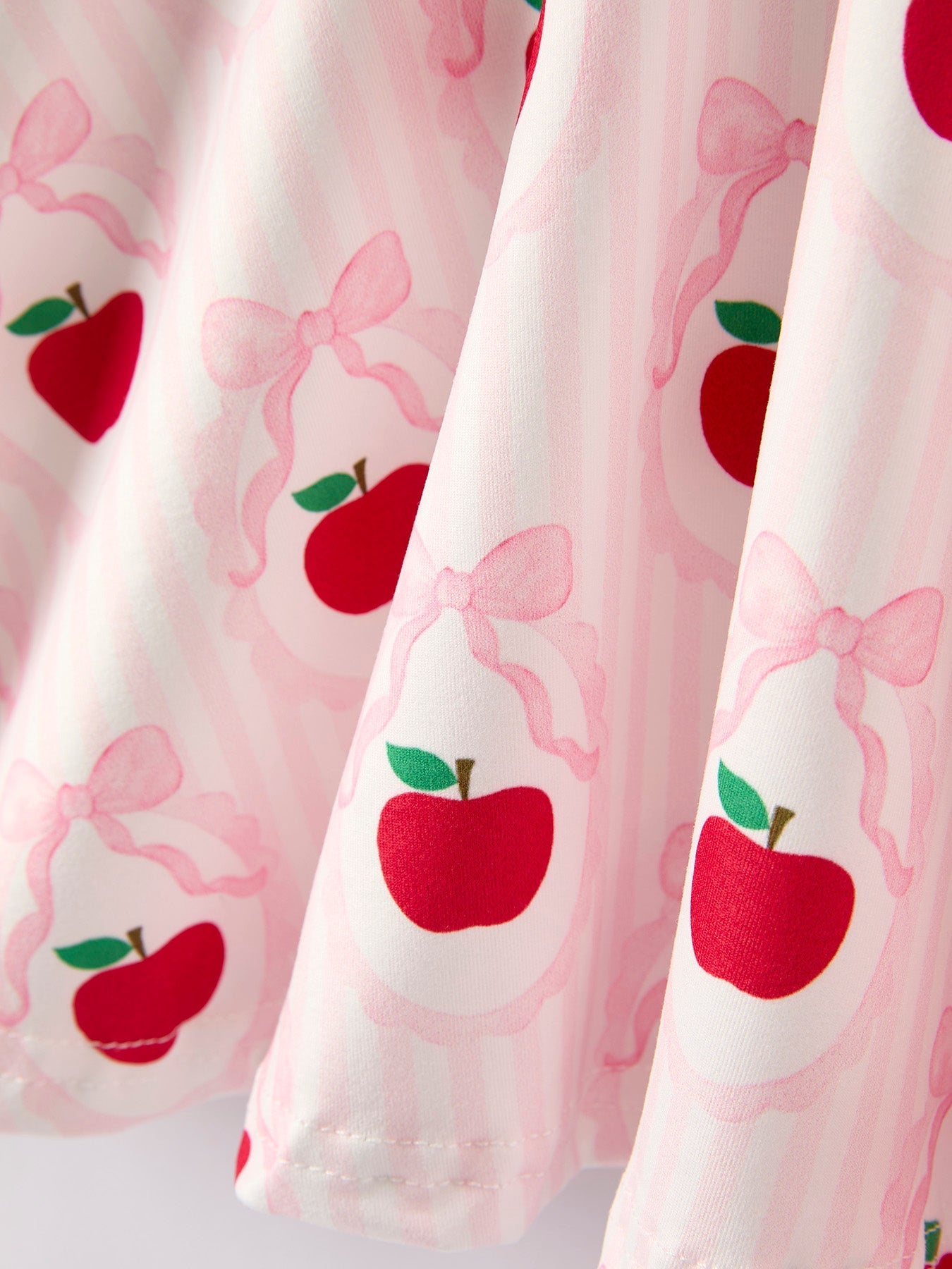 Back to School Apple Striped Sweet Girl Dress - Abbies Place