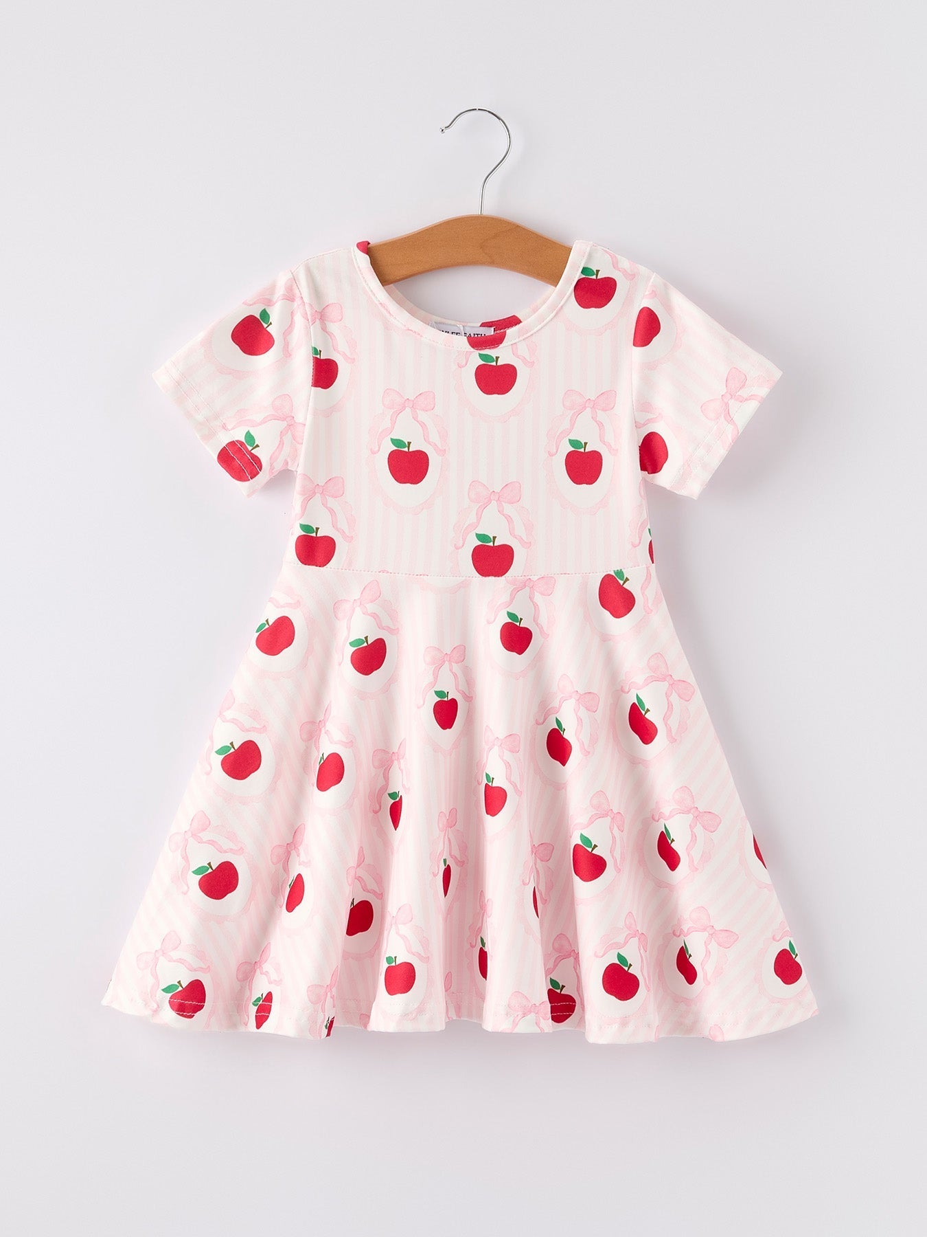 Back to School Apple Striped Sweet Girl Dress - Abbies Place