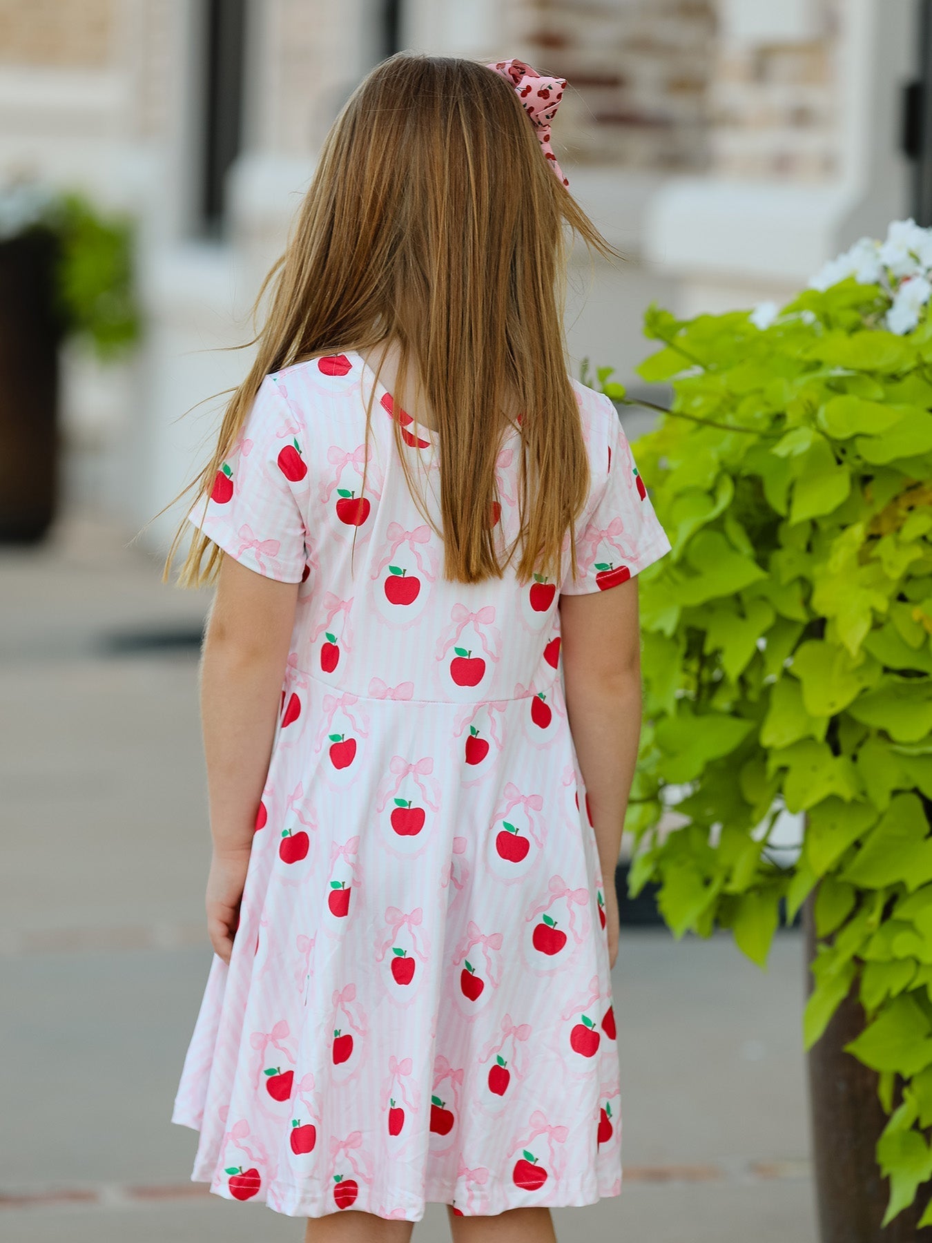 Back to School Apple Striped Sweet Girl Dress - Abbies Place