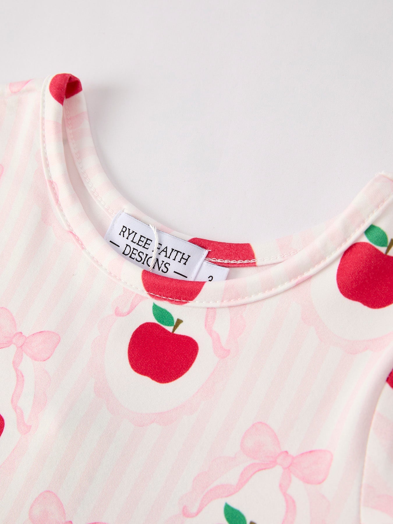 Back to School Apple Striped Sweet Girl Dress - Abbies Place