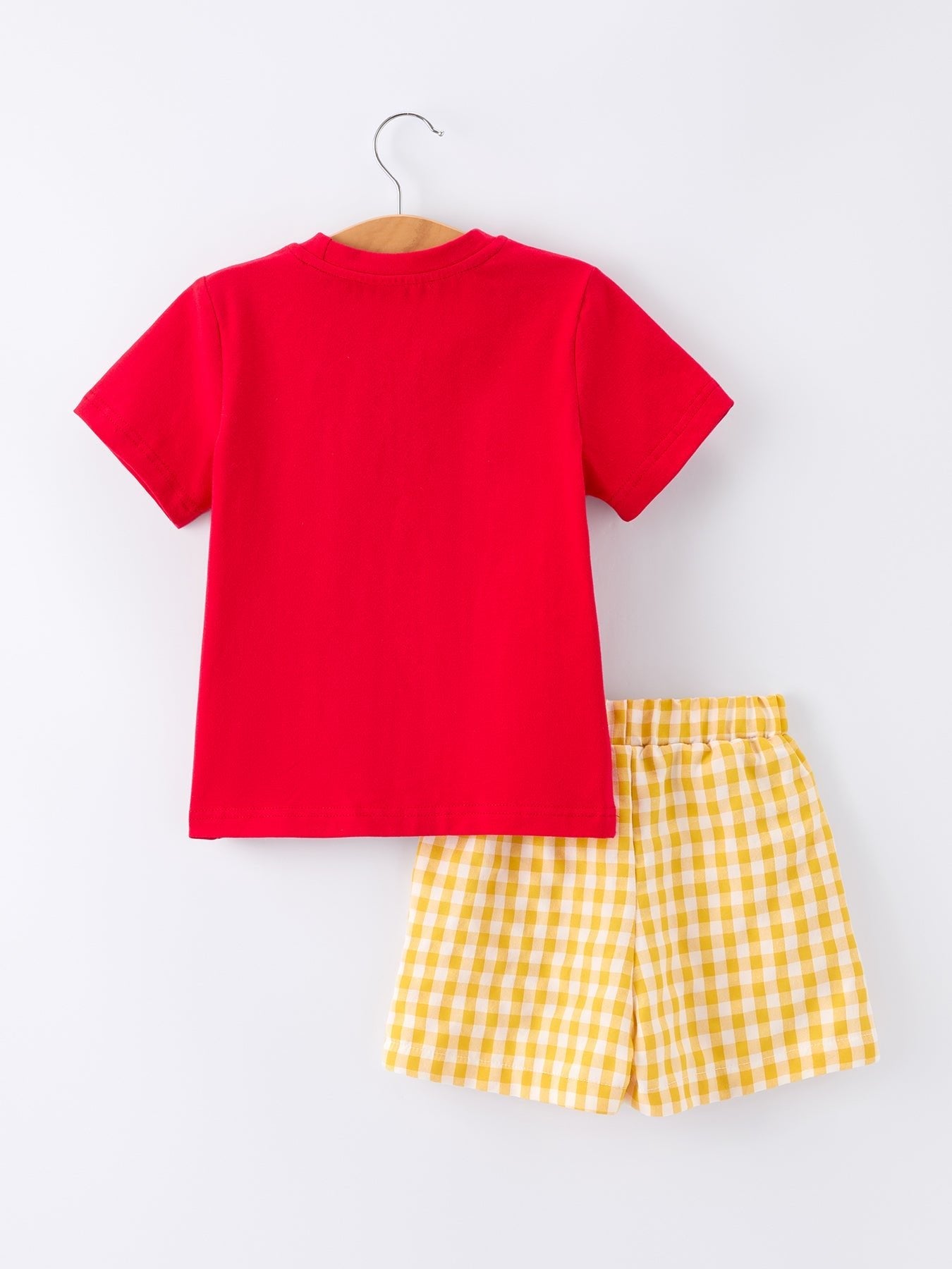 Back to School Crayon Smocked Boys Plaid Shorts Set - Abbies Place