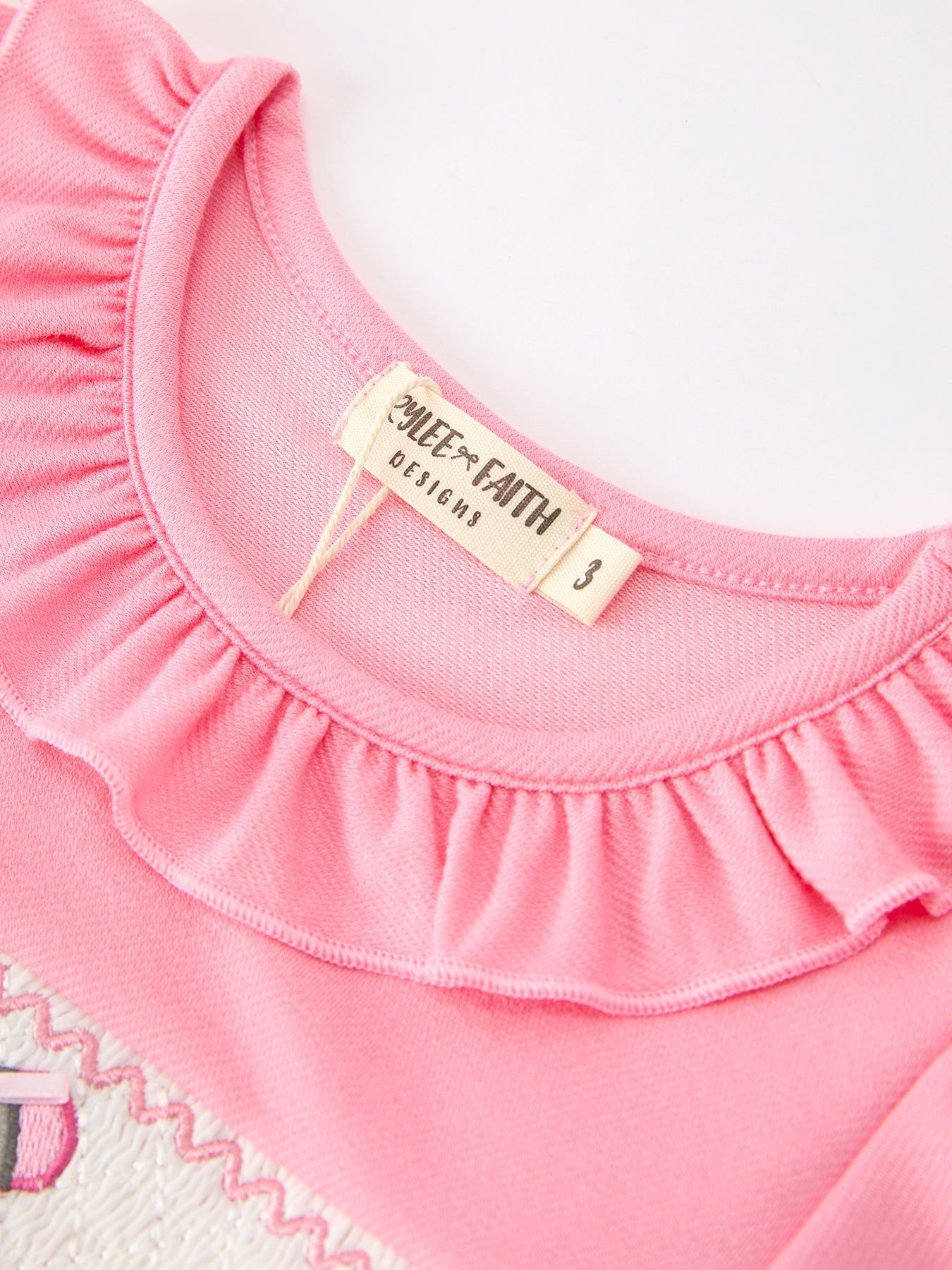 Back To School Embroidery Girls Dress Bow Ruffle Puff Sleeve - Abbies Place