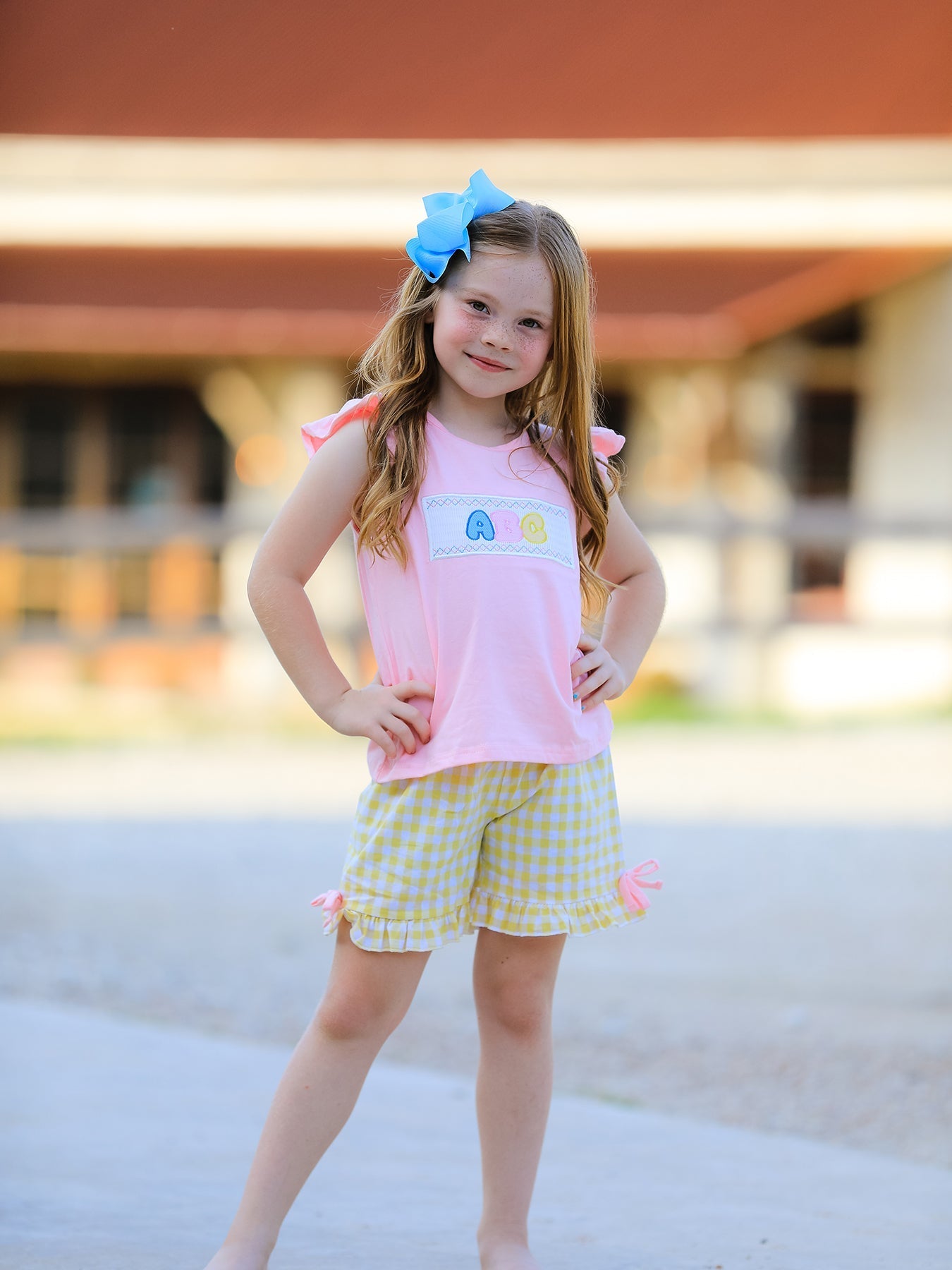Back To School Girls "ABC" Embroidered Ruffle Set - Abbies Place