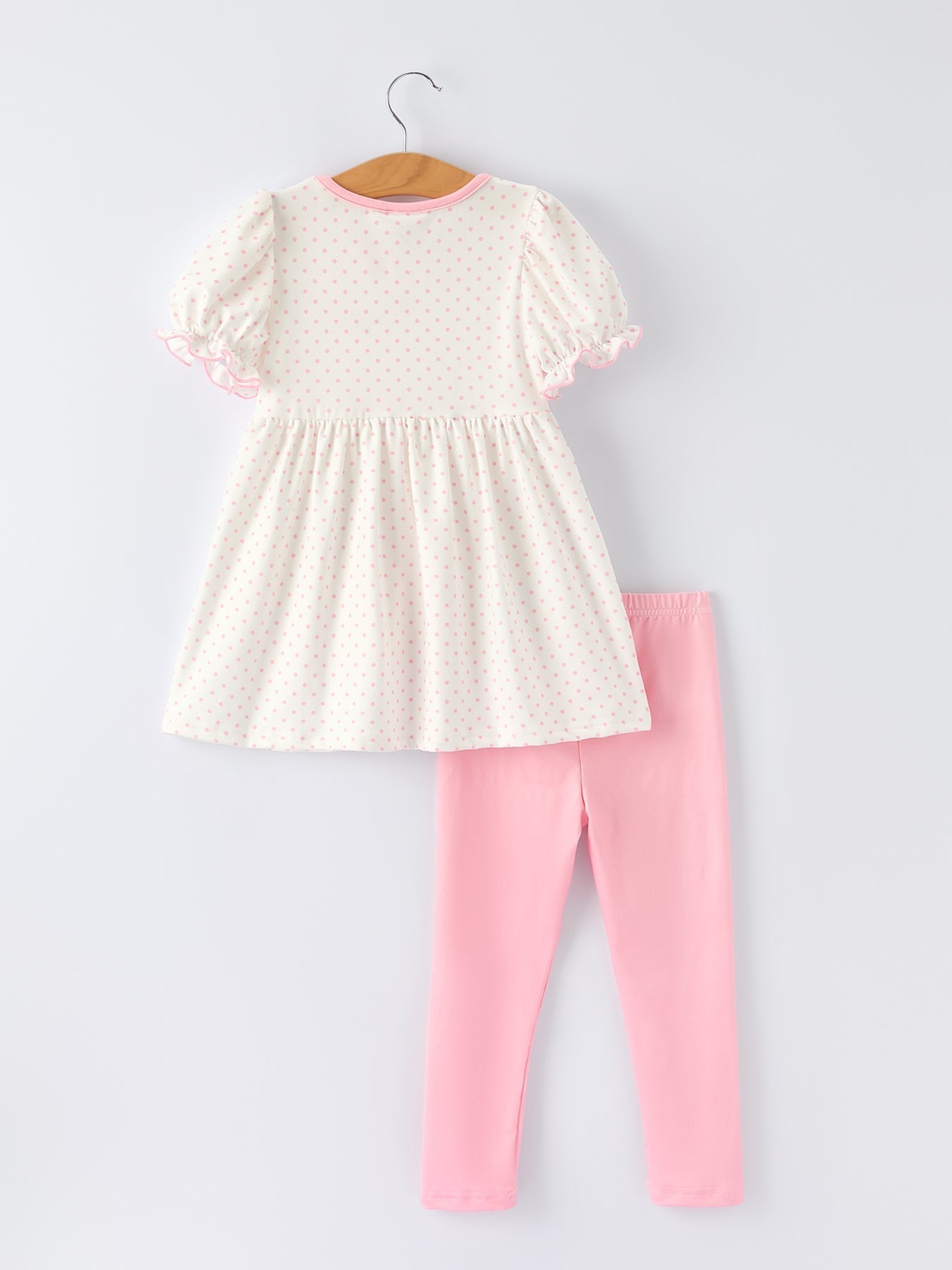 Back To School Girls' Apple Applique Set with Pockets - Abbies Place